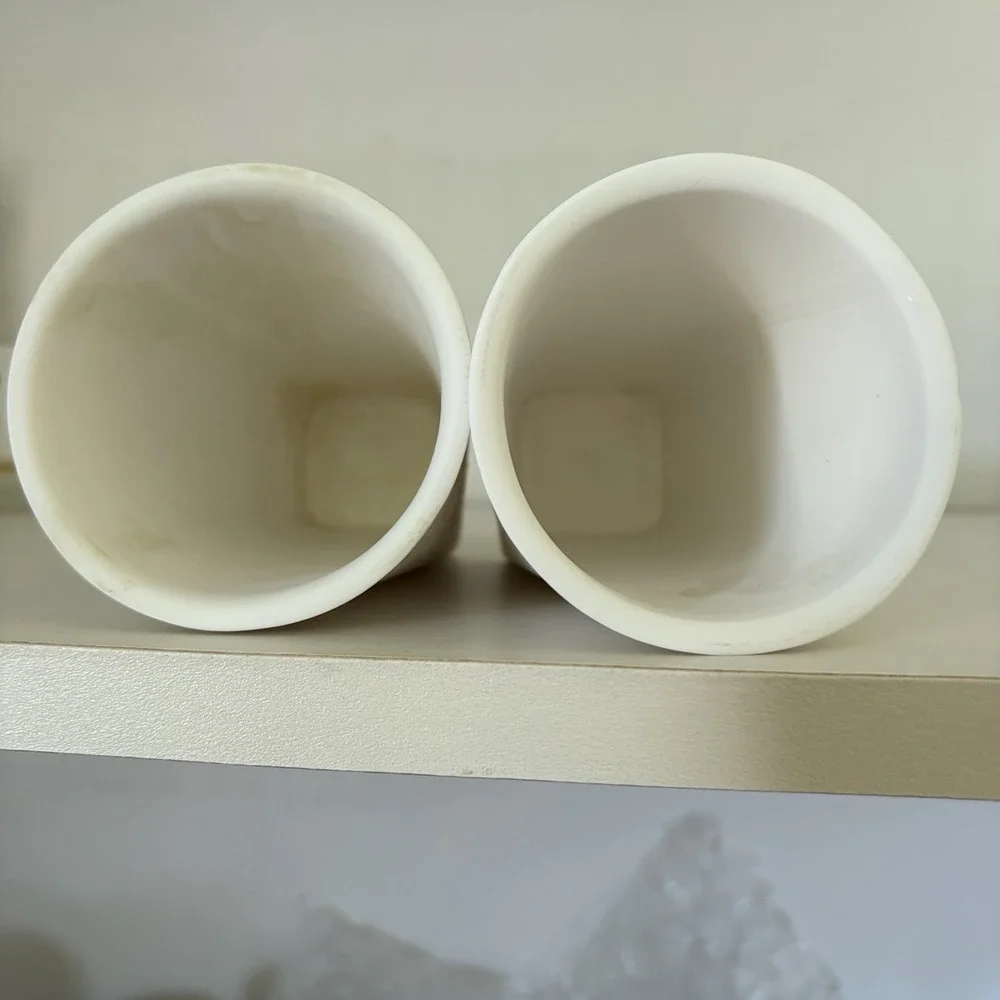 Croscill Travertine Bathroom Vanity Cups Tumblers Toothbrush Holders Ivory Taupe